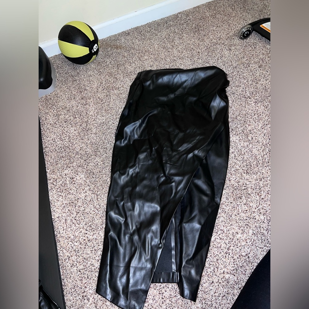 Black leather skirt